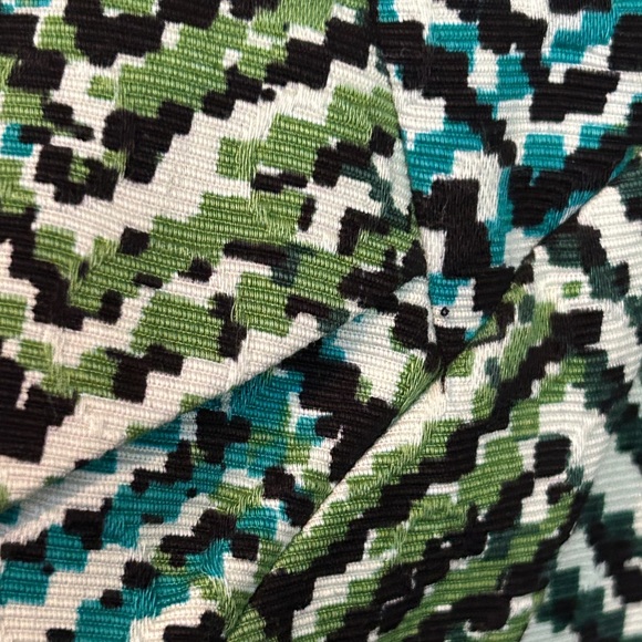 JAX Cotton Sheath Dress Green Geometric Print Size 6 - Picture 6 of 10